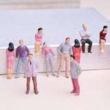 Maxbell 100x Painted Model Train People + 10x Model Tree Train Scenery Landscape HO N