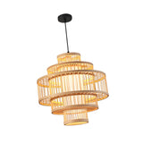 Maxbell Bamboo Woven Pendant Lamp Rustic Weave Ceiling Light for Kitchen Porch Hotel Style A