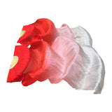 Maxbell Silk Belly Dance Fan Bamboo Long Fans Veils for Costume Accessories Carnival red to white