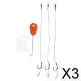Maxbell 3x5pcs Ready Tied Carp Fishing Rigs Hair Rigs Bait Needle Boilie Stopper 002