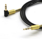 Maxbell 2x3.5mm Jack Audio Cable Male To Male 90 Degree Right Angle Aux Cable Black