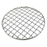 Maxbell Portable Firewood BBQ Grill Cooking Pot Rack Barbecue Mesh Mat Silver -Round