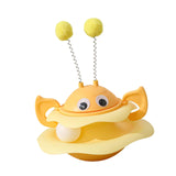 Maxbell Turntable Cat Toy Wobble Spinner for Indoor Adult Cats Medium and Small Cats Yellow