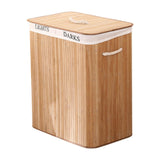 Maxbell Bamboo Laundry Storage Basket Laundry Hamper Bin for Dorm Bedroom Apartments