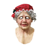 Christmas Latex Mask Realistic Full Face Mask for Holiday Theaters Carnivals Grandma