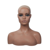 Maxbell Woman Mannequin Head Bust Model with Shoulder for Beauty Styling Lightweight Style B