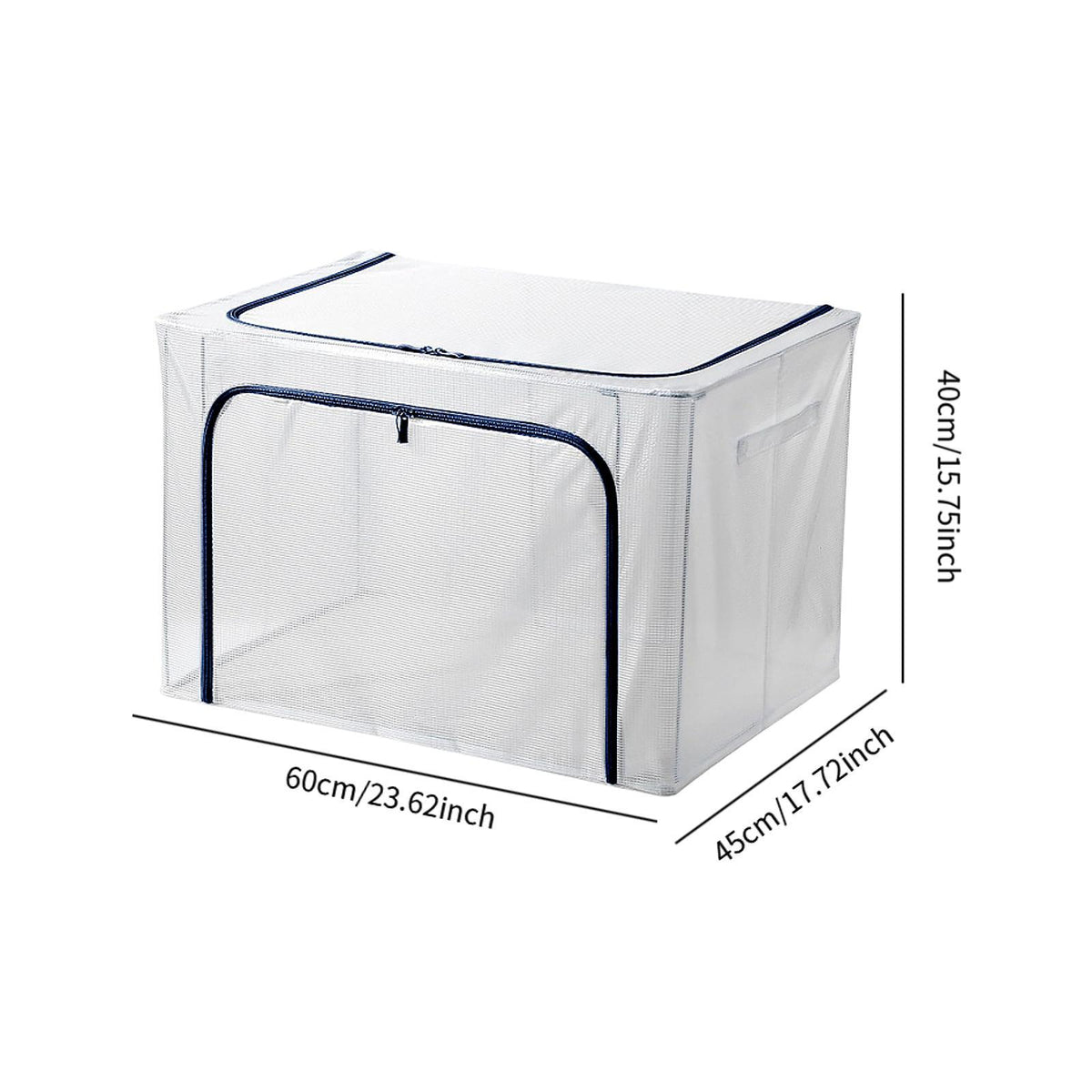 Maxbell Clothes Storage Bin Thicken Storage Container for Home Underwear Living Room Navy 110 L