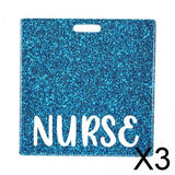 Maxbell 3xNurse Badge Card Holder Lightweight Durable Decorative Nurse Work Gift Lake Blue