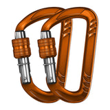 Maxbell Locking Carabiner Clip D Lock for Dog Leash Fishing Traveling Orange