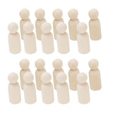 Maxbell 40Pcs/Set 43mm 65mm Male Wooden Peg Dolls DIY Art Craft Wedding Cake Topper