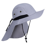 Maxbell Fishing Hat Outdoor Breathable Sun Protective Hunting Sun Hat with Neck Flap Light Gray