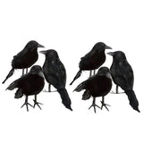 Maxbell 12x Artificial Realistic Birds Ravens Crows for Garden Halloween Decoration