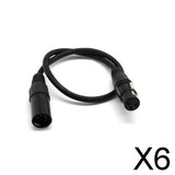 Maxbell 6x5-Pin Male to 3-Pin Female XLR Turnaround DMX Adapter Cable