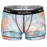 Maxbell Mens Sexy Mesh See Through Rose Flower Boxer Briefs Underwear Blue M - Aladdin Shoppers
