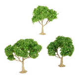 Maxbell 3x Model Trees Diorama Tree for Railway Building Model DIY Scenery Landscape white flower trees