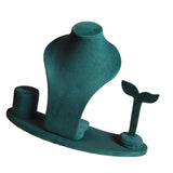 Maxbell Necklace Display Mannequin Jewelry Stand for Dresser Countertop Retail Store Green