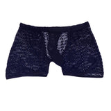Maxbell Sexy Men's Lace See Through Hollow-out Sheer Boxer Underwear Black - Aladdin Shoppers