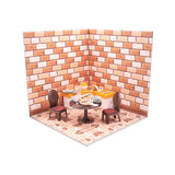 Maxbell 1/12 Backdrop Scene Model with Furniture for Action Figures Dolls Collection Style D