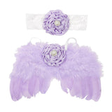 Feather Wings Baby Newborn Infant Headband Angle Lovely Custom Parts Purple