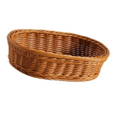 Maxbell Imitation Rattan Storage Basket Decor Woven Basket for Bedroom Bathroom Home 29cmx21cmx8cm