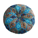 Maxbell Floor Cushion Round Comfortable Futon Cushion Bohemian Decorative Tatami Pad Blue