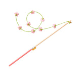 Maxbell Interactive Cat Toy Funny Handmade with Bell Play Rod for Exercise Home Yard Pink