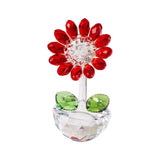 Maxbell Glass Sunflower Figurine Small Sunflower Ornament for Valentine's Day Office red