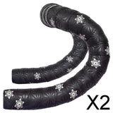Maxbell 2x2 Pieces Bike Handlebar Tape Cycling Anti-Skid for Road Bike White print
