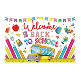 Maxbell Welcome Back to School Backdrop Hanging Photography Background for Classroom Style D