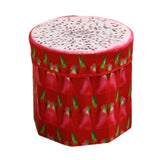 Maxbell Folding Storage Ottoman Funny Stylish Foot Stool for Dorm Entryway Furniture Dragon Fruit