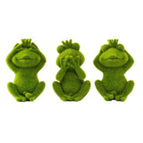 Maxbell Furry Flocked Frog Statue Crafts Garden Sculpture for Home Office Porch Lawn