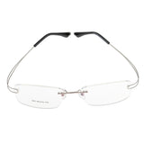 Maxbell Maxbell Lightweight Memory Metal Rimless Glasses Eyeglasses Spectacles Frame Silvery