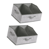 Maxbell 2x Foldable Storage Bins Premium Closet Organizer for Bedrooms Clothing Toys Gray
