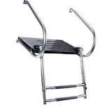 Maxbell 2 Steps Boat Ladder Swim Ladder Accessories Anti Slip Premium Folding Ladder Black