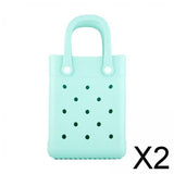 Maxbell 2xBeach Tote Bag Summer Waterproof Open Tote Bag for Women Lightweight Handbag Light Green