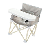 Maxbell High Chair with Tray Folding Toddler Booster Seat for Dining Lawn Beach grey