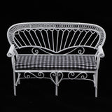 1/12 Dollhouse Furniture Miniature Chair Sofa Bench Decoration Black + White