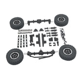 Maxbell 1:12 Front and Rear Axle Assembly Metal Drive Shaft for LC79 DIY Accessories black