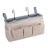 Bedside Pouch Storage Bag Book Keys Organizer Pocket for School Sofa Bedroom Beige