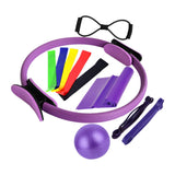 Maxbell 11Pcs Pilates Ring Circle and Pilates Ball Set Workout Equipment for Pilates Purple