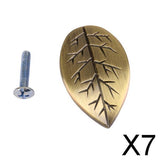 Maxbell 7xTree Leaf Shaped Wardrobe Door Knob Retro Cabinet Door Pull Handle Bronze
