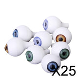 Maxbell 25x8 PCs Round Acrylic Doll Eyes Eyeballs Halloween Props 22mm
