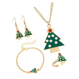 Maxbell Christmas Jewelry Set Necklace Rings Bracelets Earring Decors Christmas Tree