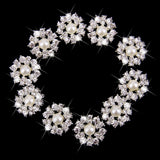 Maxbell 9x10pcs Crystal Faux Pearl Buttons Shank Decoration DIY Craft 22mm Beige