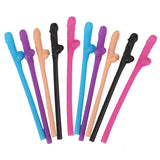 Maxbell 10pcs Hen Night Party Dicky Sipping Straw Multicolor