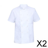Maxbell 2xUniversal Chef Clothes Cotton Uniform Lightweight for Cooking men M
