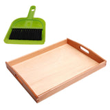 Maxbell Maxbell Wooden Tray Montessori Toy Mini Cleaning Tools Dustpan/Besom for Kids Gifts