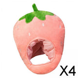 Maxbell 4xSoft Strawberry Hat Decor Cartoon Headgear for Holiday Halloween Party