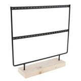 Maxbell 2x 24/44 Holes Black Earring Organizer Holder Necklace Jewelry Display Stand