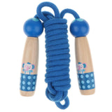 Maxbell Adjustable Skipping Jump Rope Wooden Handle Rope Fitness Equipment - Blue